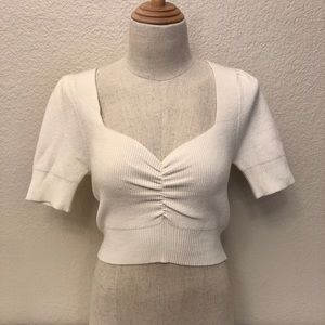 Ribbed sweater knit crop top